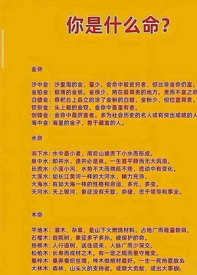 五行你是什麼命？图片3