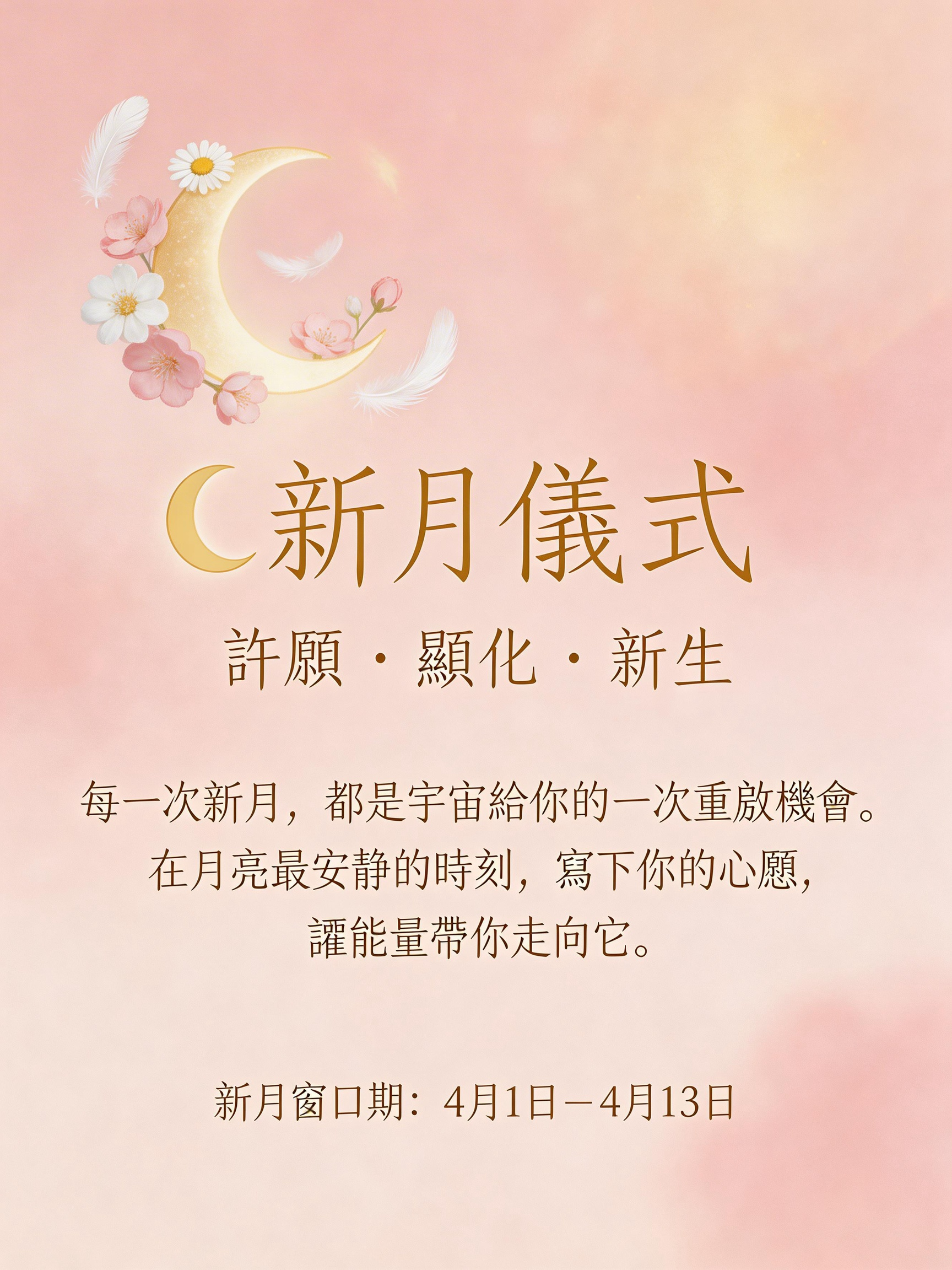 🌙 4 月新月許願儀式｜宇宙級顯化窗口開啟！錯過等一整個月！视频封面