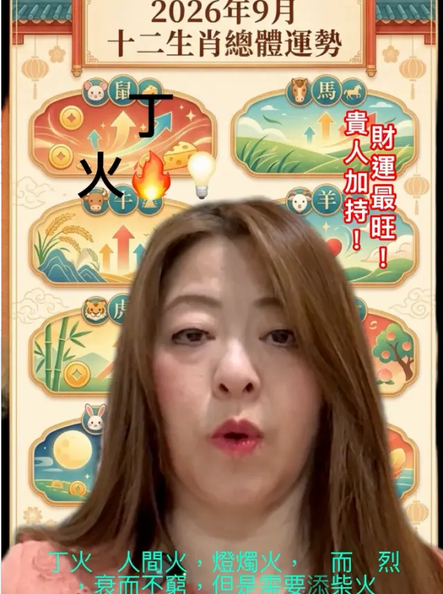 2026九月十二生肖總體運勢丙丁火🔥🔥仍強貴人多助財運💰最旺