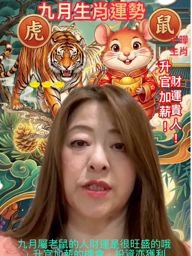 九月生肖鼠有貴人👍升官加薪💰生肖虎🐯付出關心人脈是錢脈