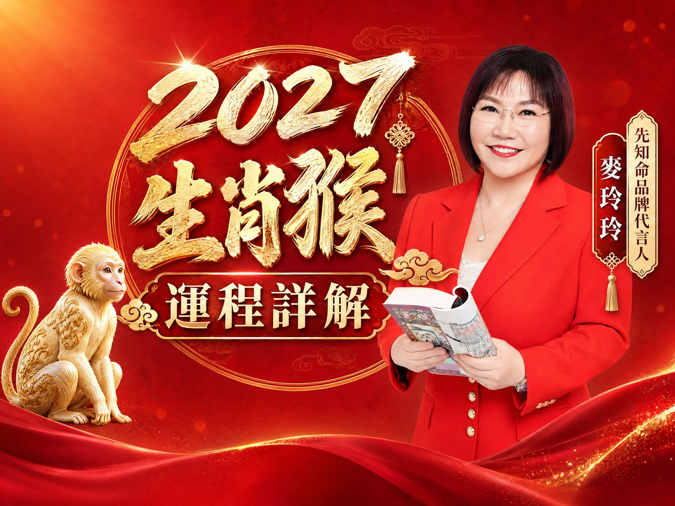 2027 羊年麥玲玲生肖猴運勢｜桃花、貴人運都旺，今年會有新機會