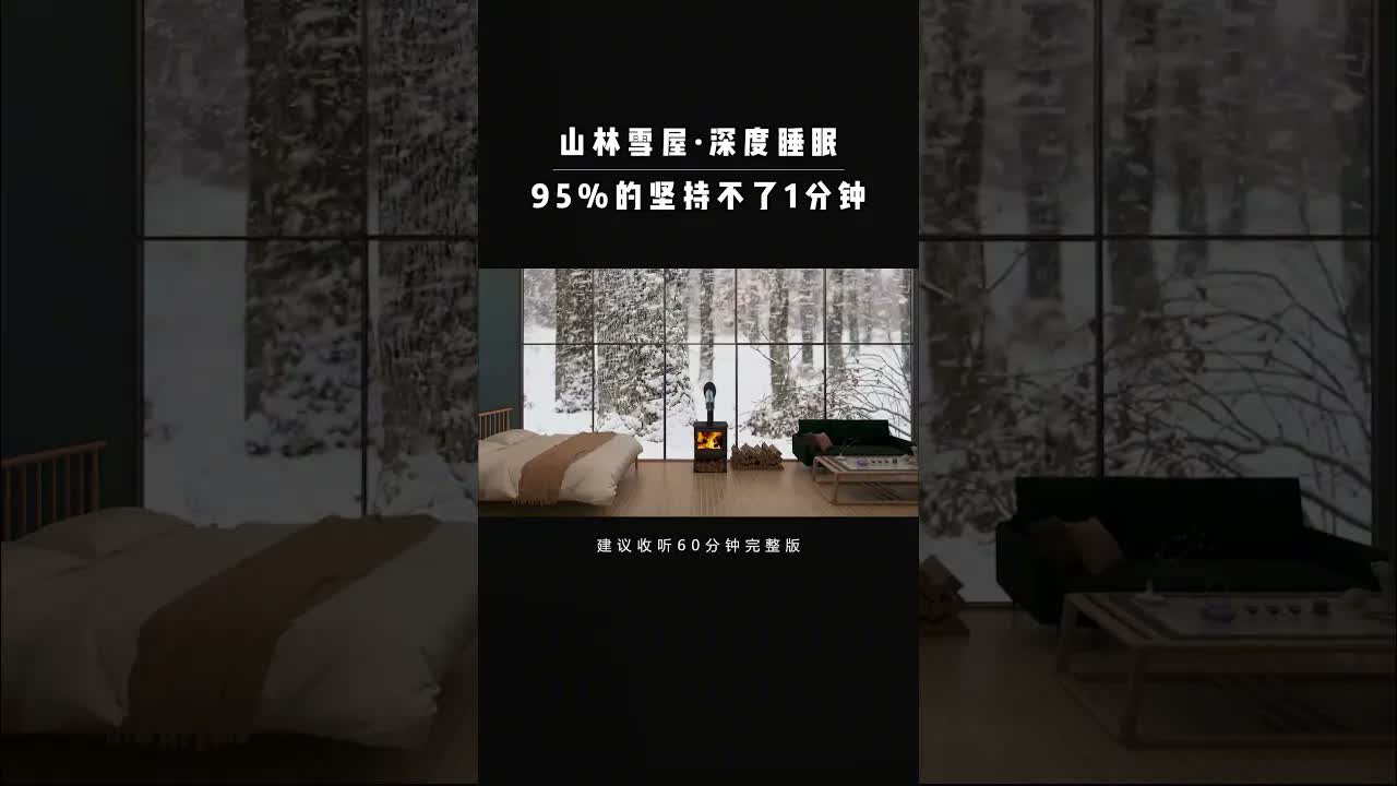 暖爐在暴雪的對比下特別温暖，睡前聽，深度睡眠！#助眠#睡眠音樂#失眠